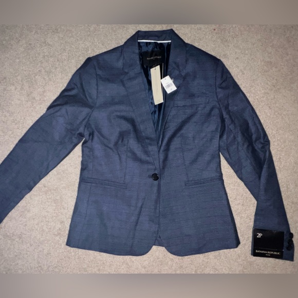 Banana Republic Factory Jackets & Coats Navy Blue Stripped Banana